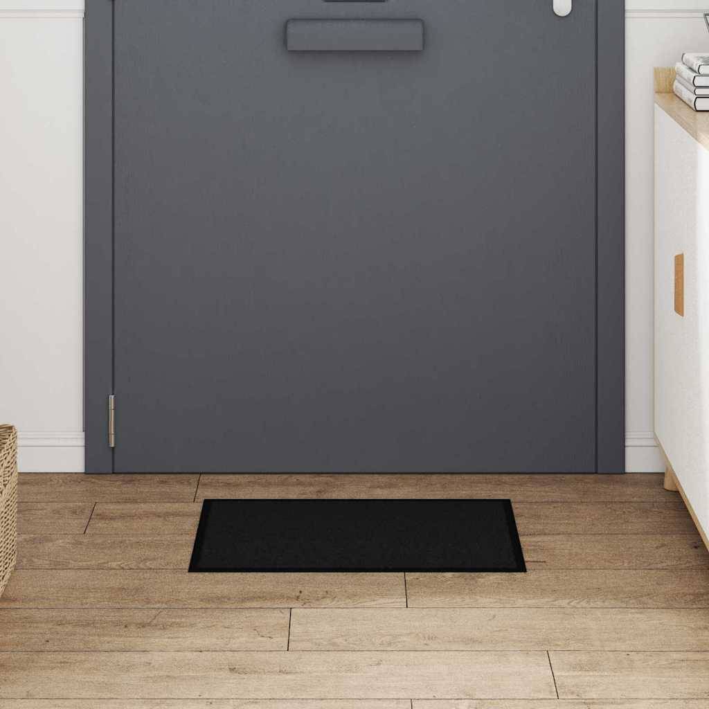 vidaXL Fußmatte Schwarz 60 x 40 x 1,2 cm Teddystoff