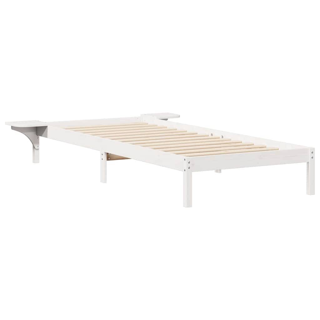 vidaXL Bettgestell mit Nachttischen Weiß 100 x 220 cm