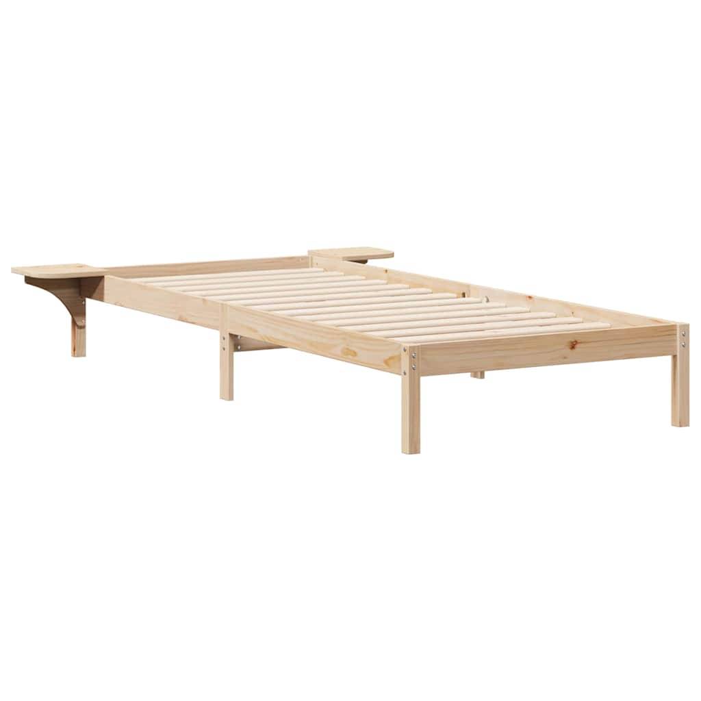 vidaXL Bettgestell mit Nachttischen Natur 100 x 220 cm