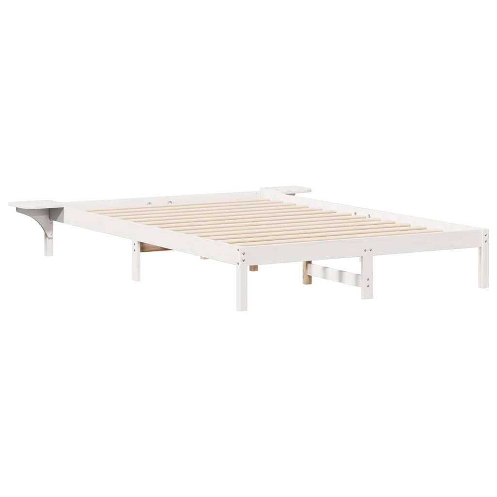 vidaXL Bettgestell mit Nachttischen Weiß 160 x 220 cm