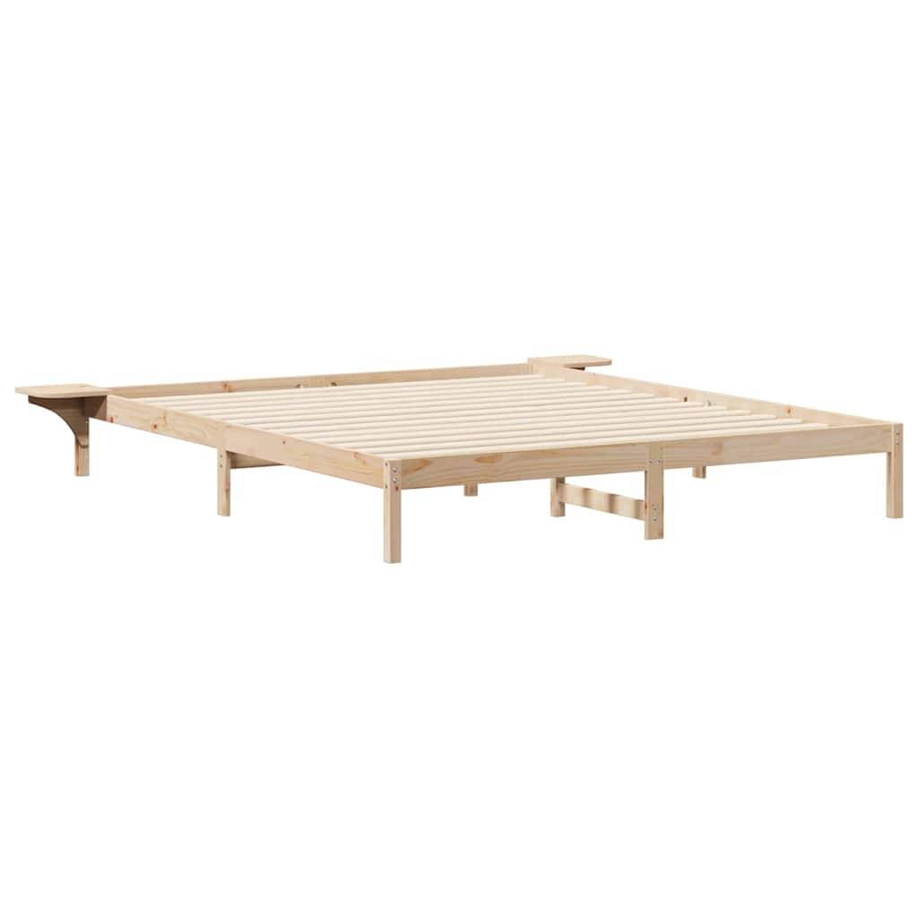 vidaXL Bettgestell mit Nachttischen Natur 180 x 210 cm
