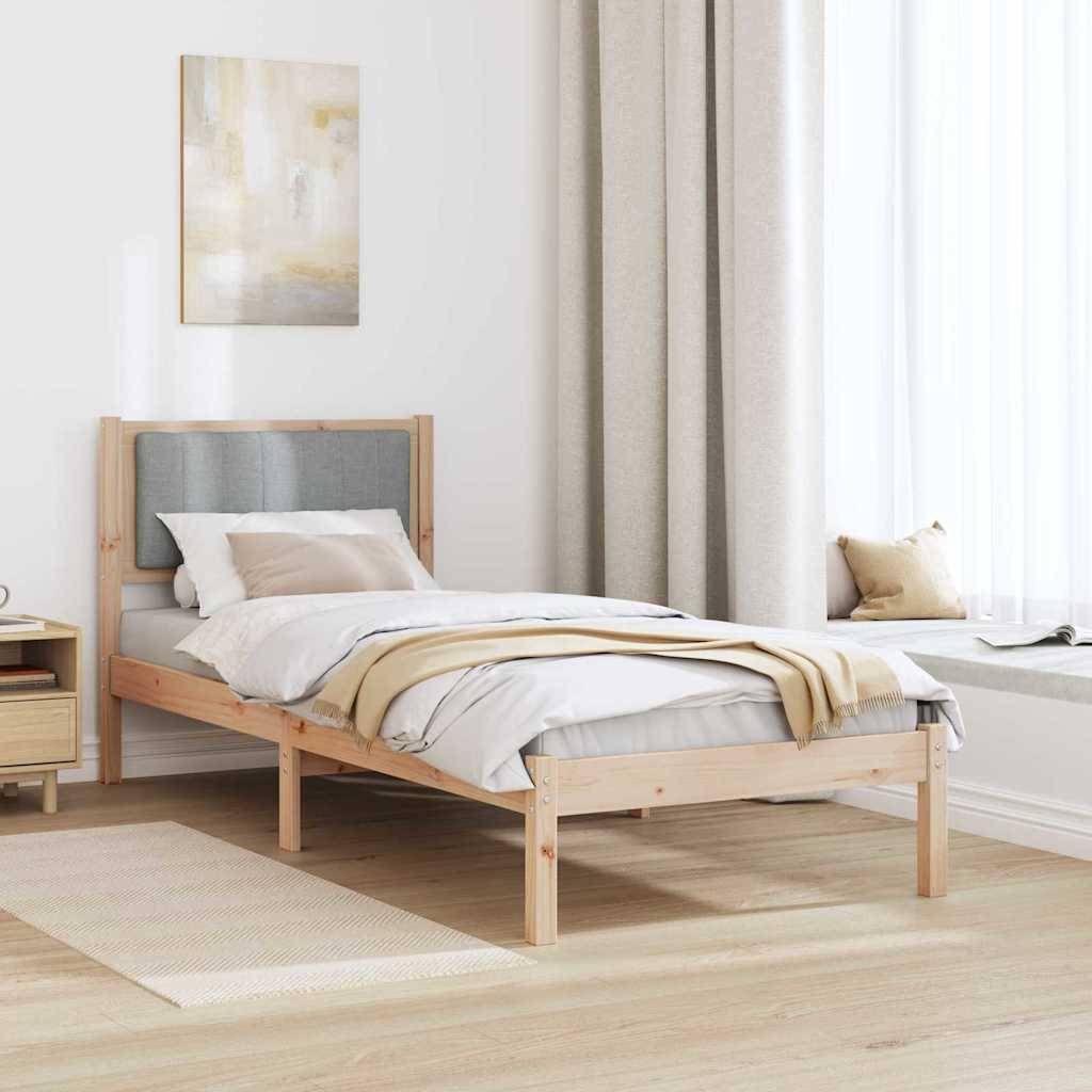 vidaXL Bettgestell mit gepolstertem Kopfteil Hellgrau 80 x 200 cm