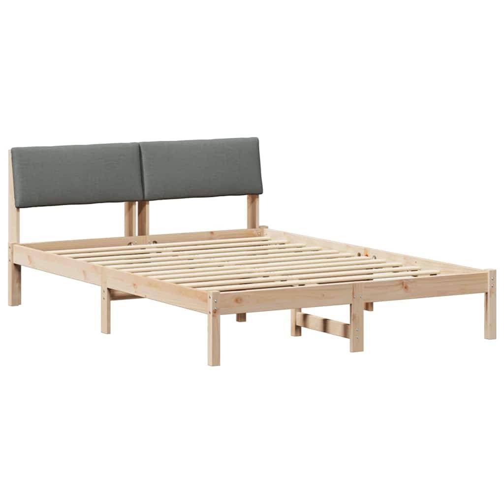 vidaXL Bettgestell Braun und Dunkelgrau 150 x 200 cm Massivholz Kiefer