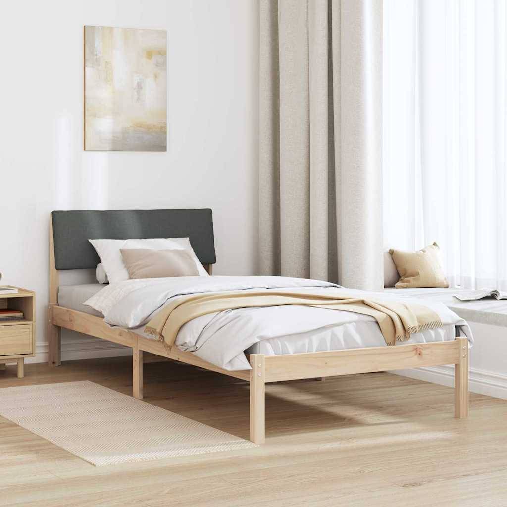 vidaXL Bettgestell Braun und Dunkelgrau 100 x 200 cm Massivholz Kiefer