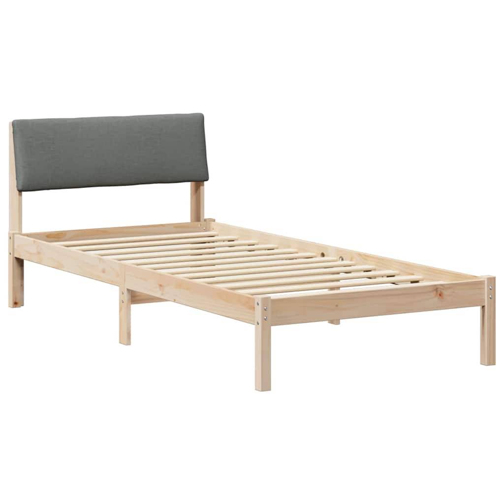 vidaXL Bettgestell Braun und Dunkelgrau 90 x 190 cm Massivholz Kiefer
