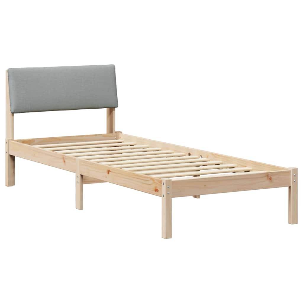 vidaXL Bettgestell Braun und hellgrau 80 x 200 cm Massivholz Kiefer