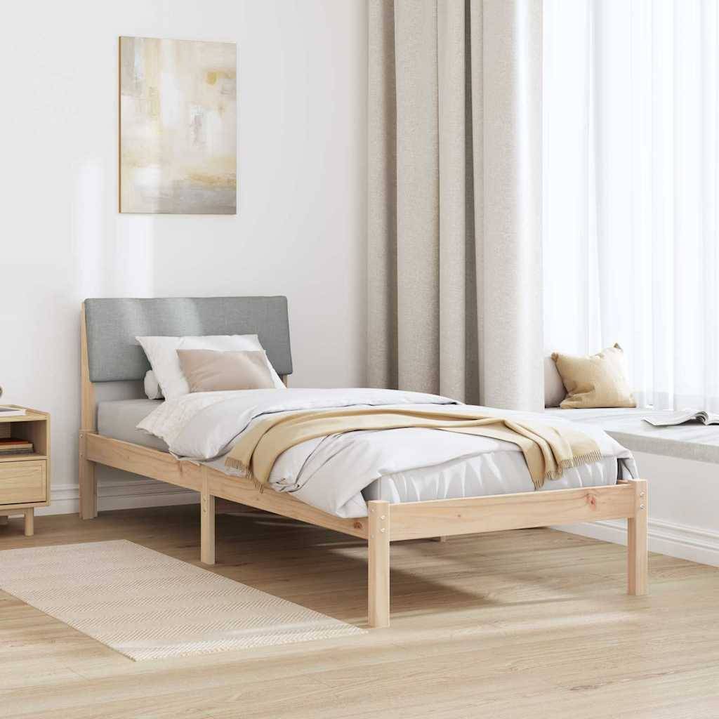 vidaXL Bettgestell Braun und hellgrau 80 x 200 cm Massivholz Kiefer