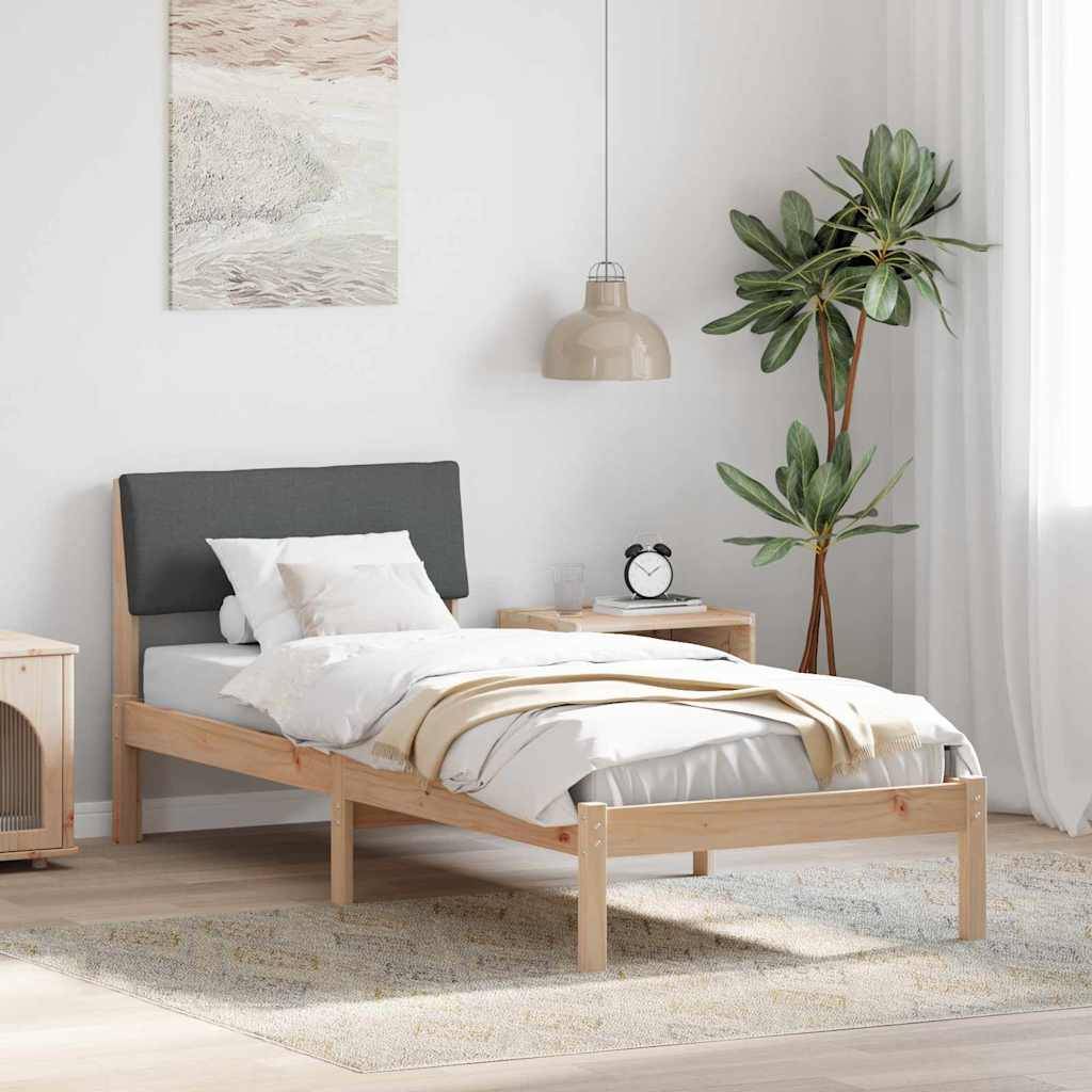 vidaXL Bettgestell Braun und Dunkelgrau 80 x 200 cm Massivholz Kiefer