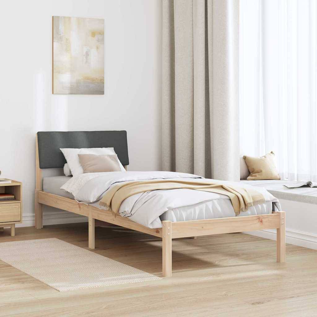 vidaXL Bettgestell Braun und Dunkelgrau 80 x 200 cm Massivholz Kiefer
