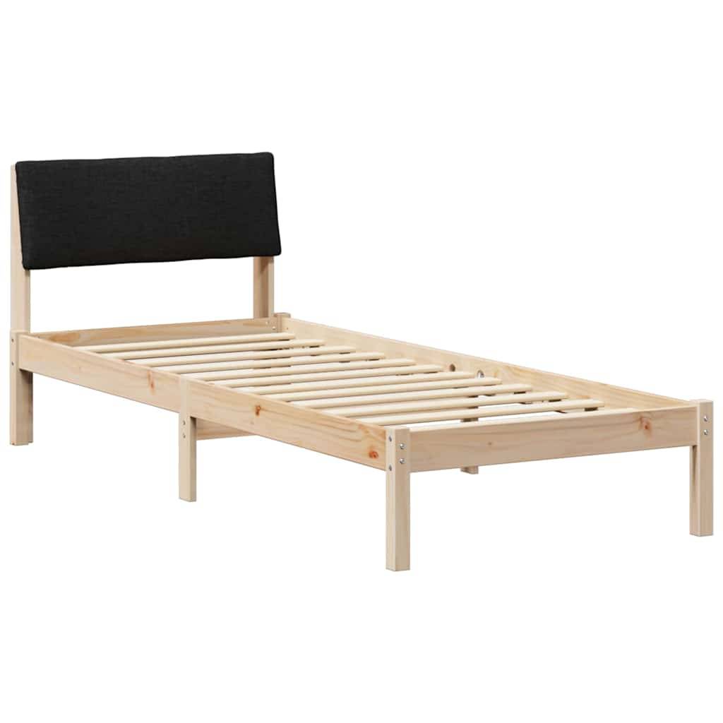 vidaXL Bettgestell Braun und Schwarz 80 x 200 cm Massivholz Kiefer