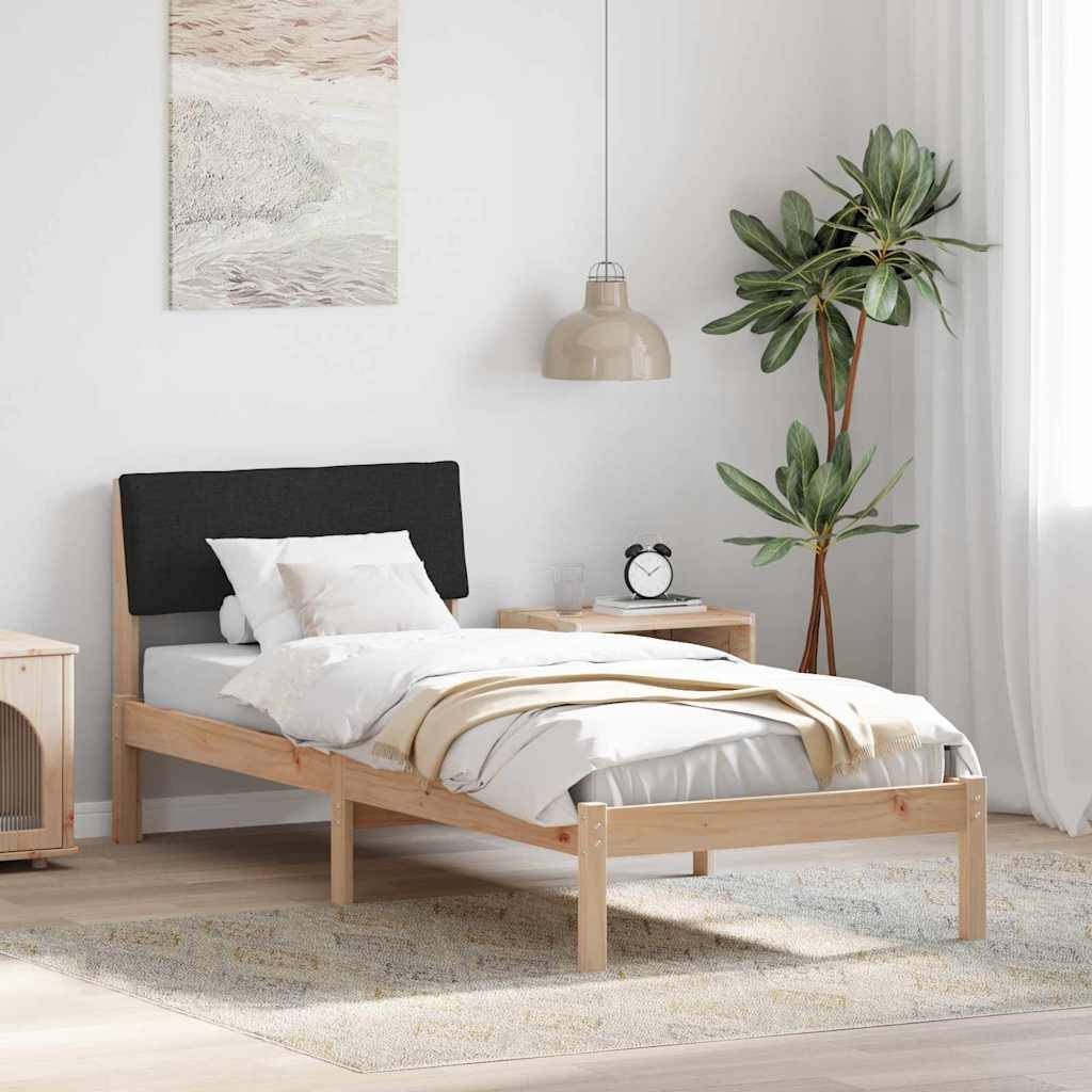 vidaXL Bettgestell Braun und Schwarz 80 x 200 cm Massivholz Kiefer