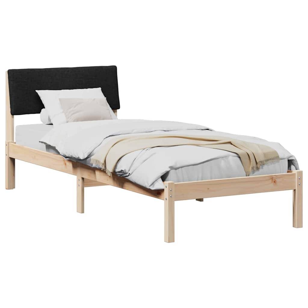 vidaXL Bettgestell Braun und Schwarz 80 x 200 cm Massivholz Kiefer