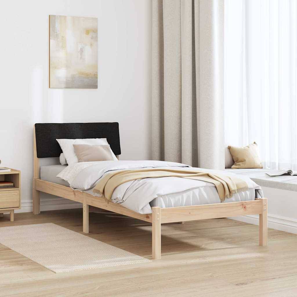vidaXL Bettgestell Braun und Schwarz 80 x 200 cm Massivholz Kiefer