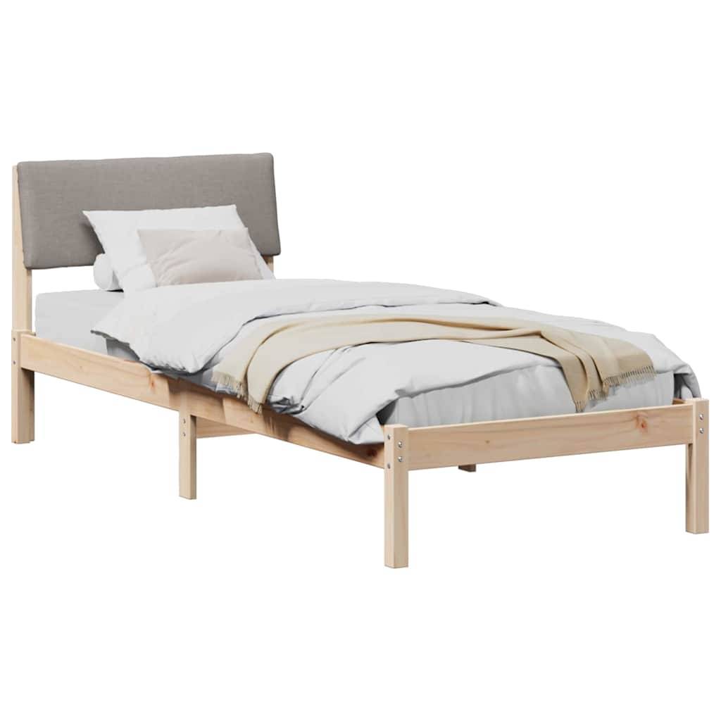 vidaXL Bettgestell Braun und Taupe 80 x 200 cm Massivholz Kiefer