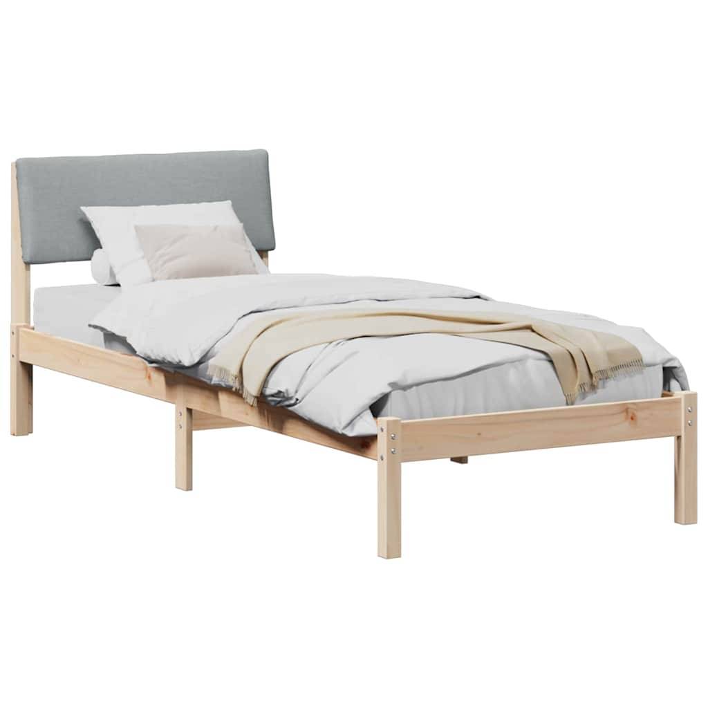 vidaXL Bettgestell Braun und hellgrau 80 x 200 cm Massivholz Kiefer