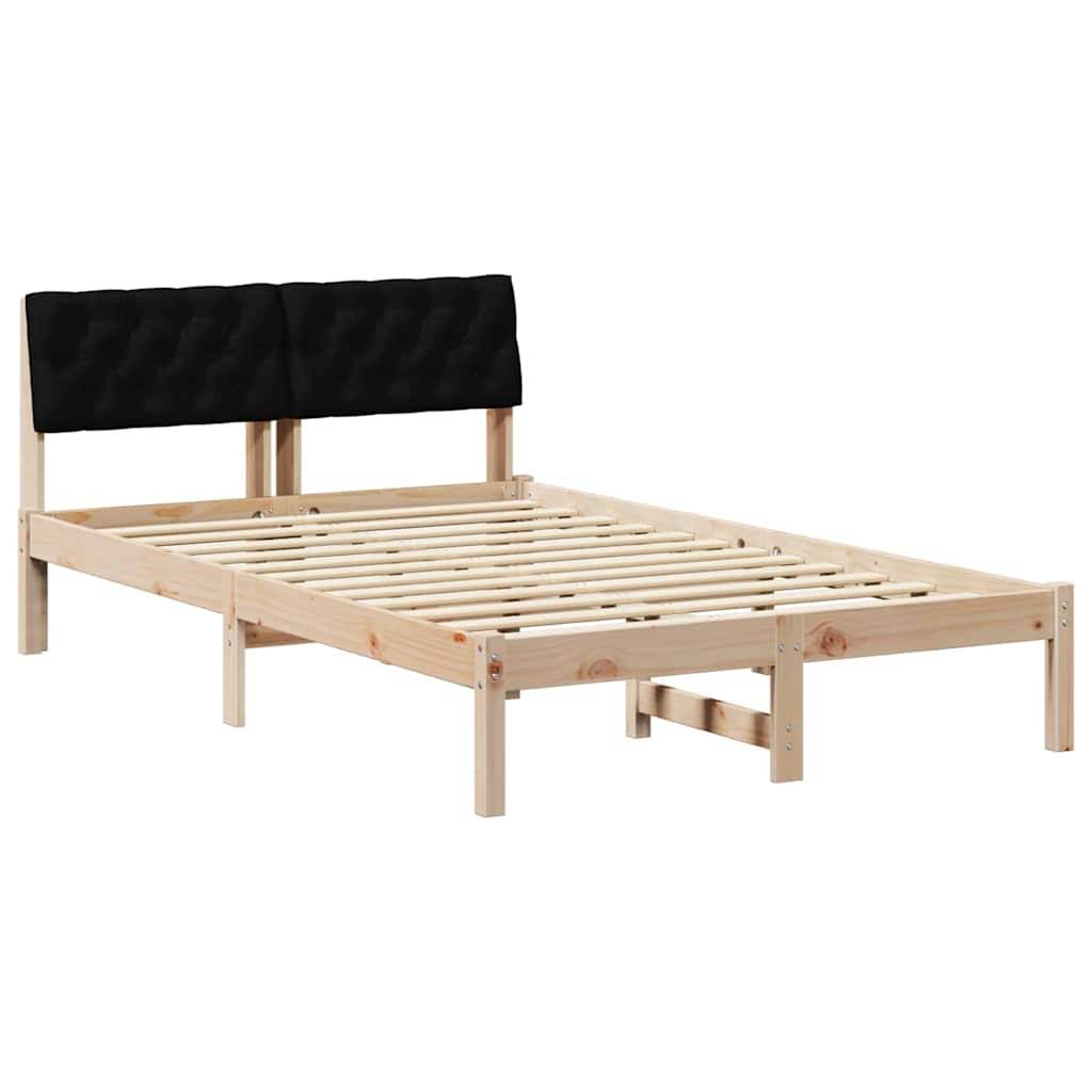 vidaXL Bettgestell Braun und Schwarz 120 x 200 cm Massivholz Kiefer