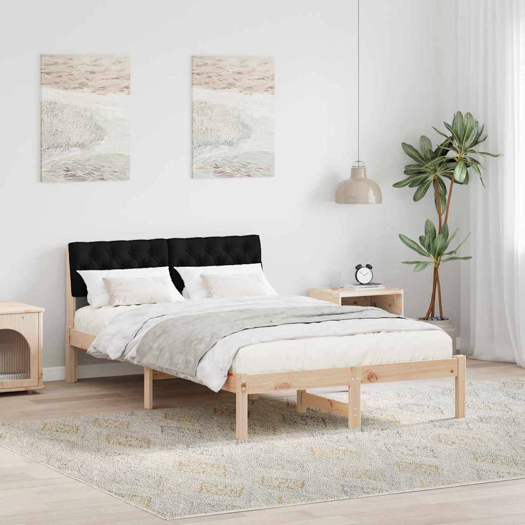 vidaXL Bettgestell Braun und Schwarz 120 x 200 cm Massivholz Kiefer