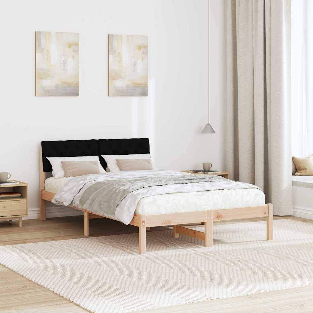vidaXL Bettgestell Braun und Schwarz 120 x 200 cm Massivholz Kiefer