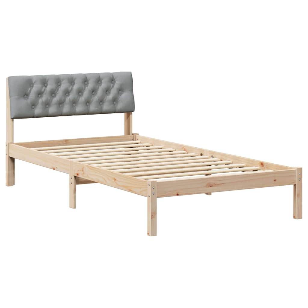 vidaXL Bettgestell Braun und hellgrau 100 x 200 cm Massivholz Kiefer