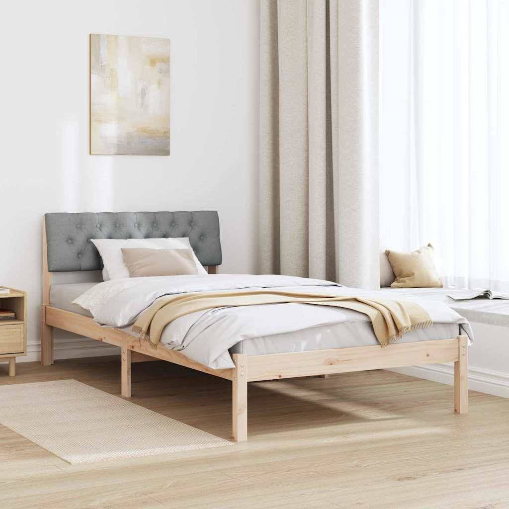 vidaXL Bettgestell Braun und hellgrau 100 x 200 cm Massivholz Kiefer