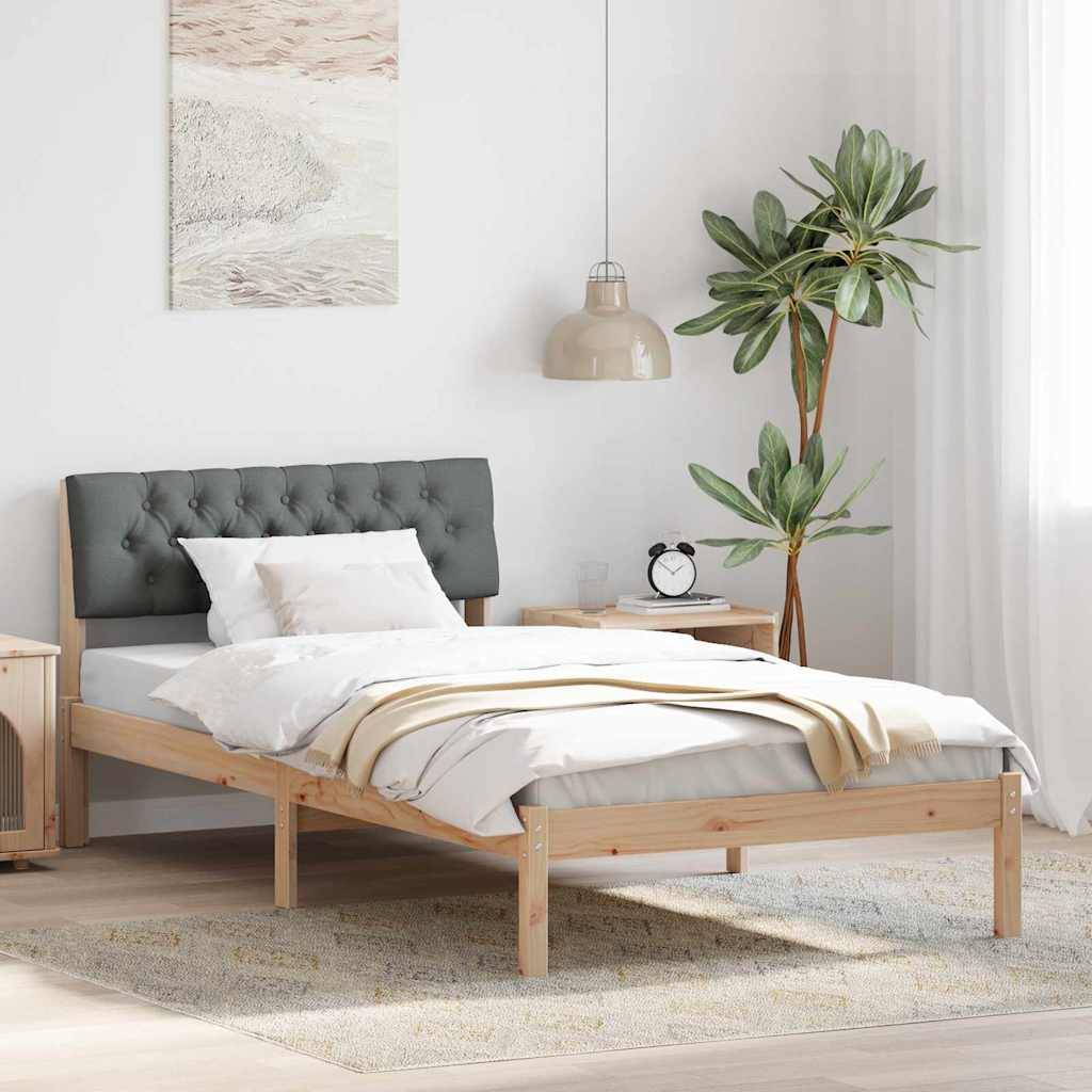 vidaXL Bettgestell Braun und Dunkelgrau 100 x 200 cm Massivholz Kiefer