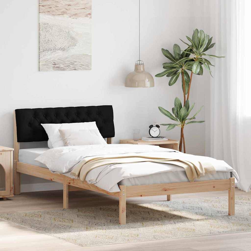 vidaXL Bettgestell Braun und Schwarz 100 x 200 cm Massivholz Kiefer