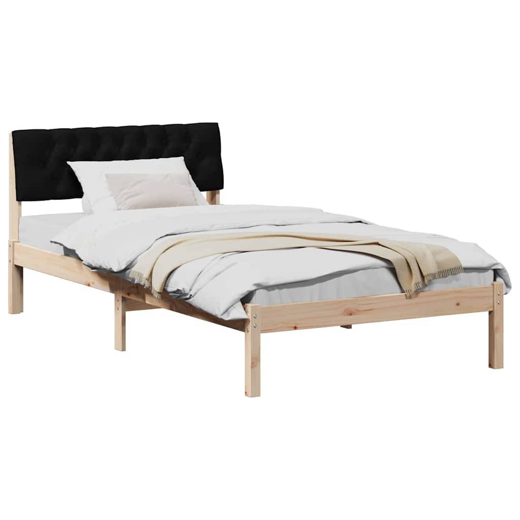 vidaXL Bettgestell Braun und Schwarz 100 x 200 cm Massivholz Kiefer