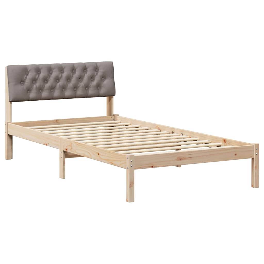 vidaXL Bettgestell Braun und Taupe 100 x 200 cm Massivholz Kiefer
