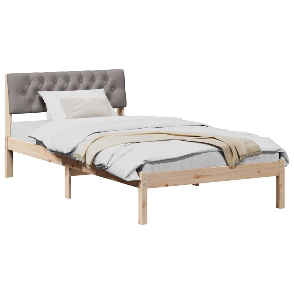 vidaXL Bettgestell Braun und Taupe 100 x 200 cm Massivholz Kiefer
