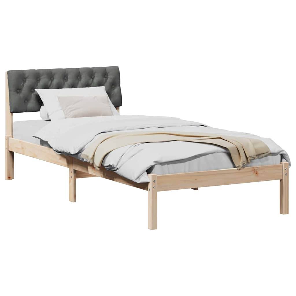 vidaXL Bettgestell Braun und Dunkelgrau 90 x 190 cm Massivholz Kiefer
