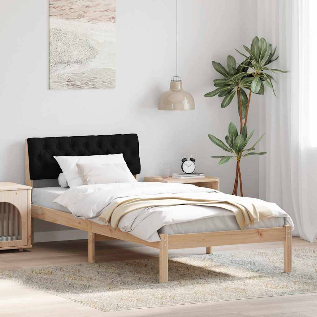 vidaXL Bettgestell Braun und Schwarz 90 x 200 cm Massivholz Kiefer