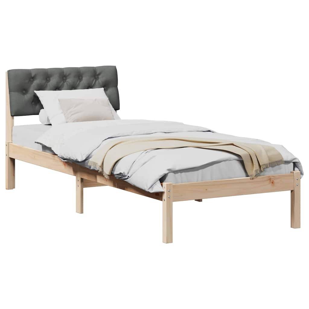 vidaXL Bettgestell Braun und Dunkelgrau 80 x 200 cm Massivholz Kiefer