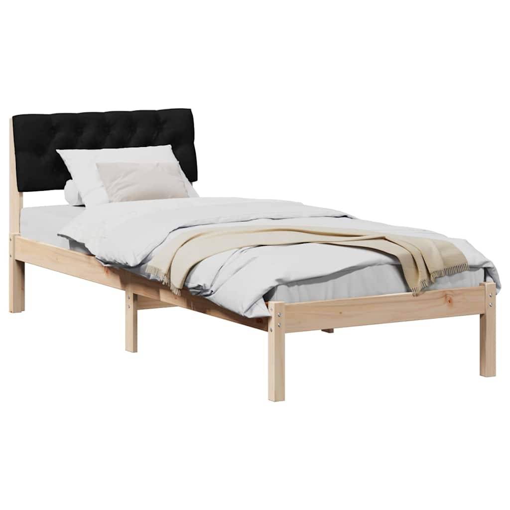 vidaXL Bettgestell Braun und Schwarz 80 x 200 cm Massivholz Kiefer