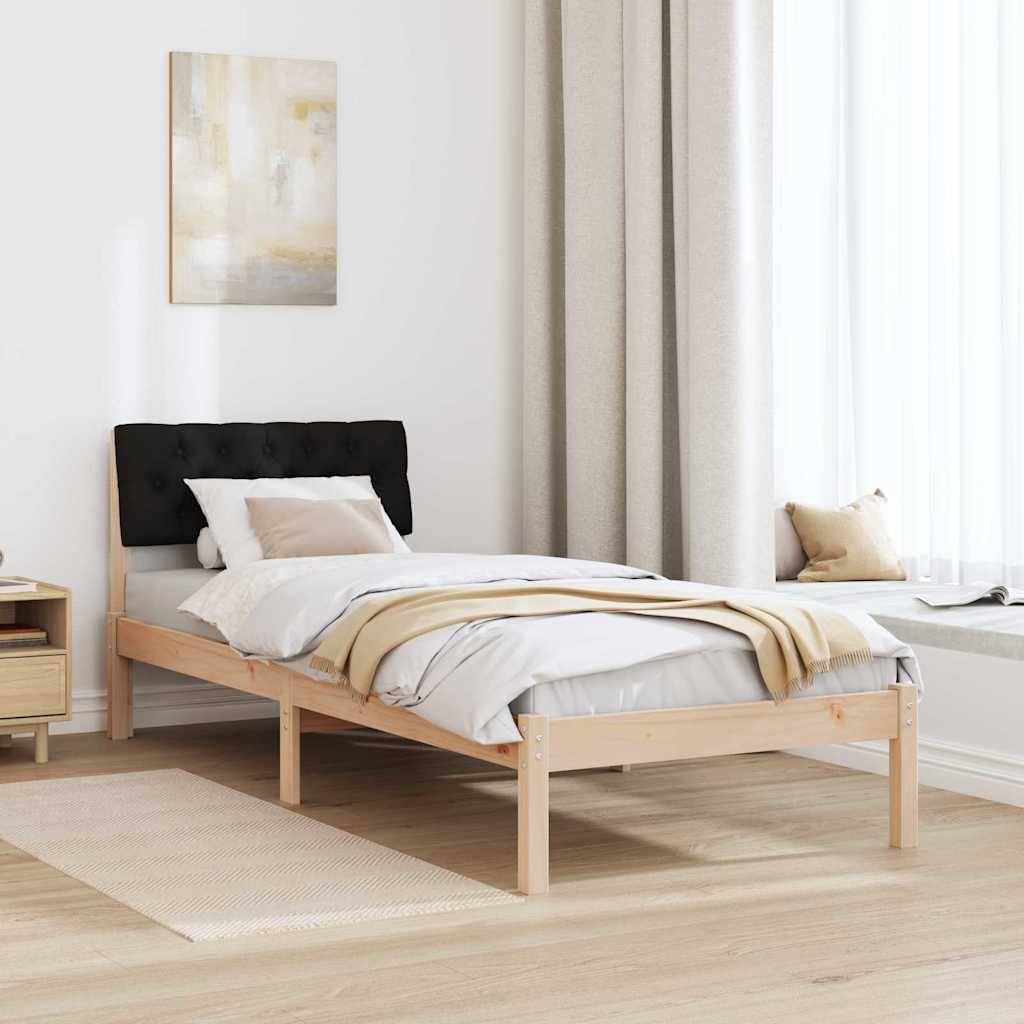 vidaXL Bettgestell Braun und Schwarz 75 x 190 cm Massivholz Kiefer