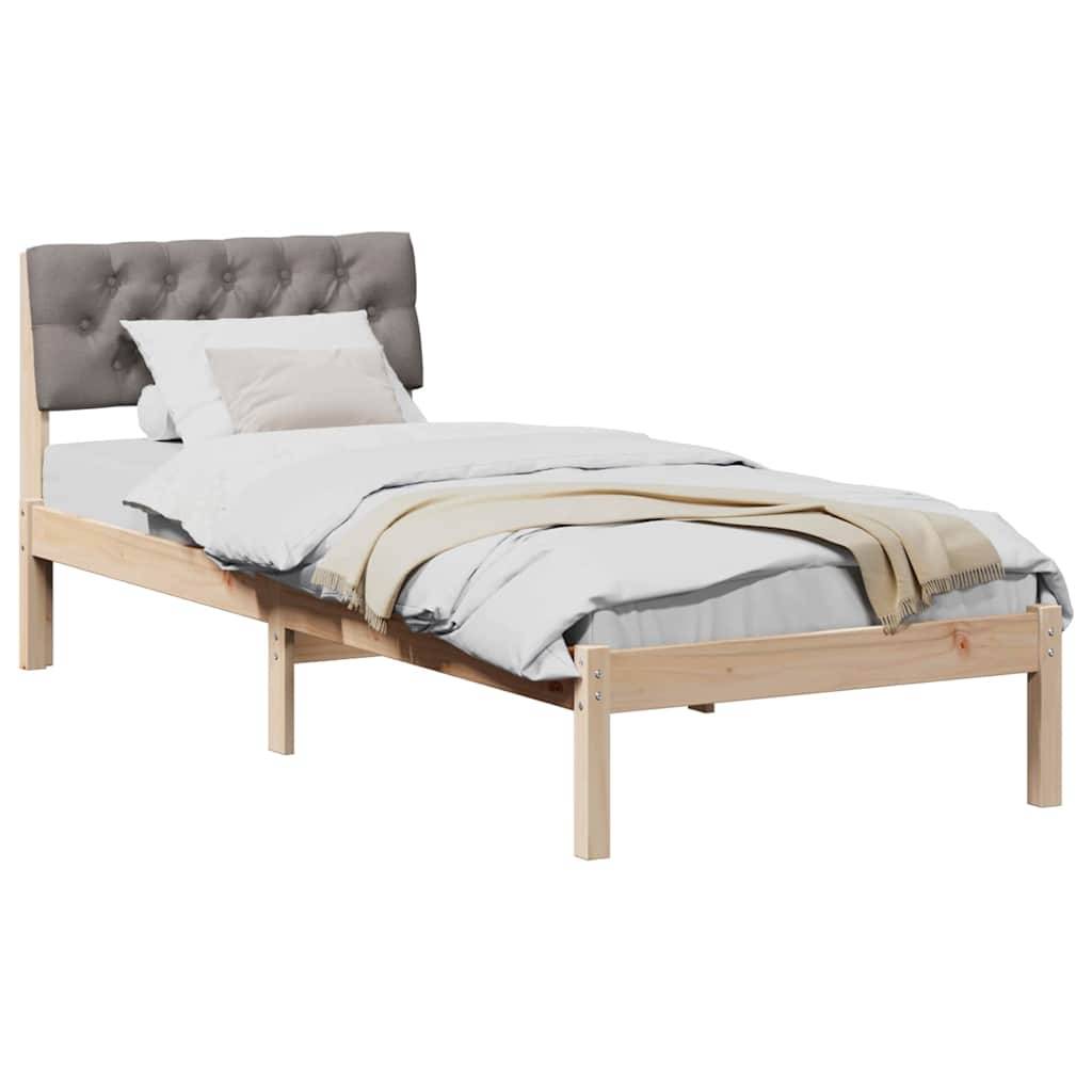 vidaXL Bettgestell Braun und Taupe 75 x 190 cm Massivholz Kiefer