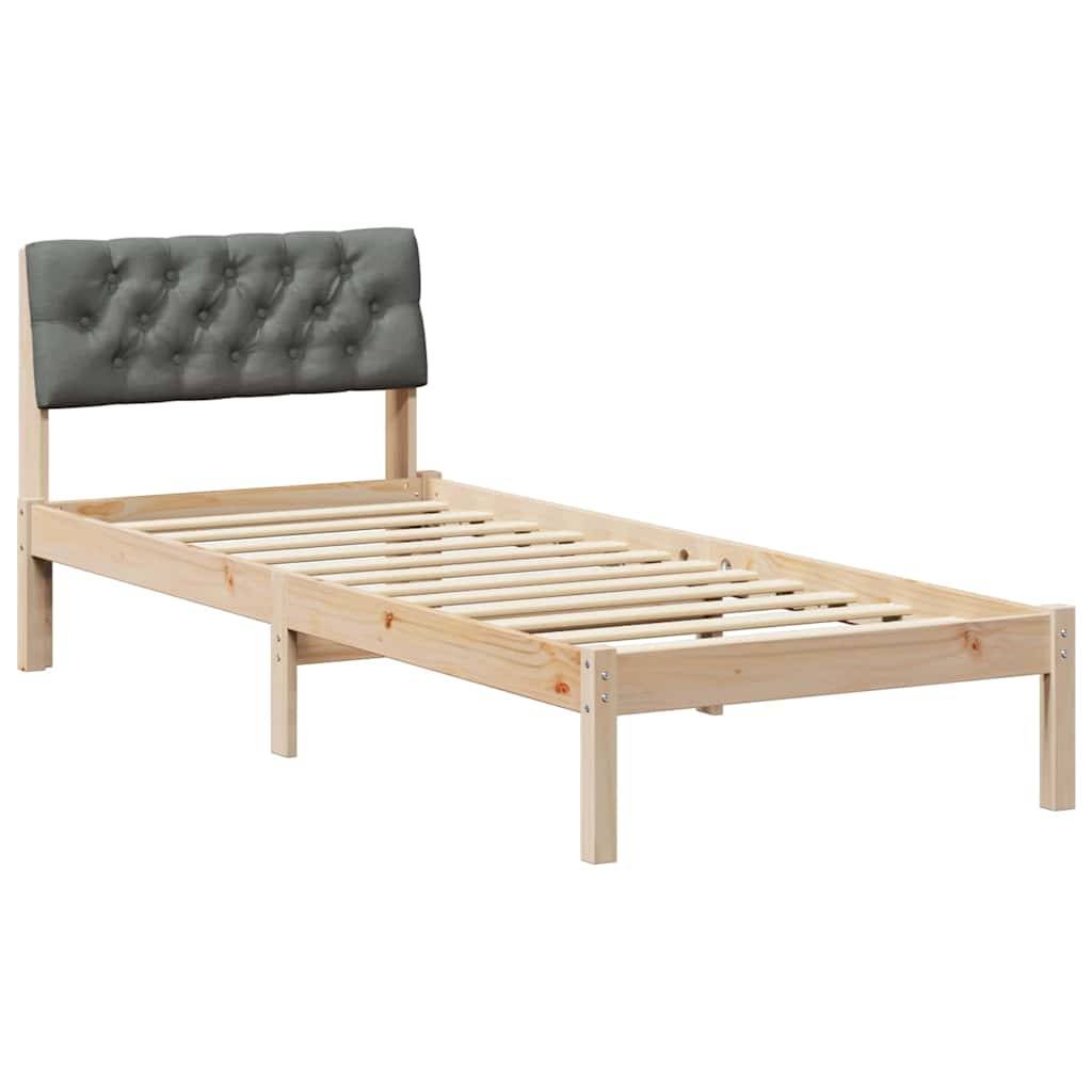 vidaXL Bettgestell Braun und Dunkelgrau 80 x 200 cm Massivholz Kiefer