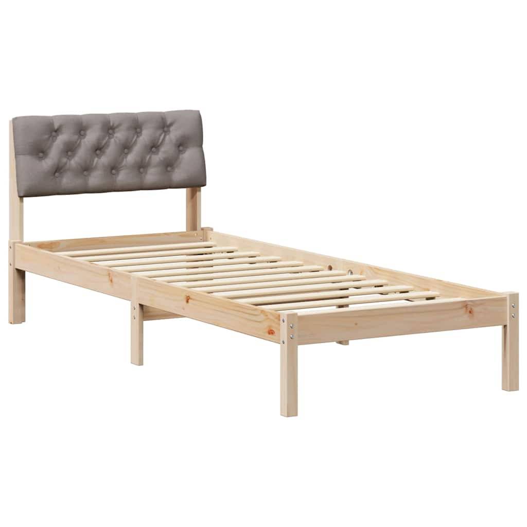 vidaXL Bettgestell Braun und Taupe 80 x 200 cm Massivholz Kiefer