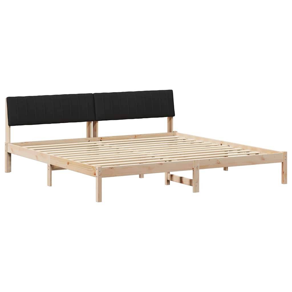 vidaXL Bettgestell Braun und Schwarz 200 x 200 cm Massivholz Kiefer