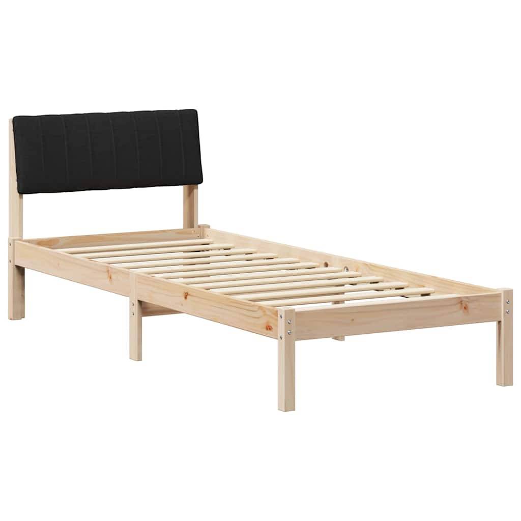 vidaXL Bettgestell Braun und Schwarz 75 x 190 cm Massivholz Kiefer