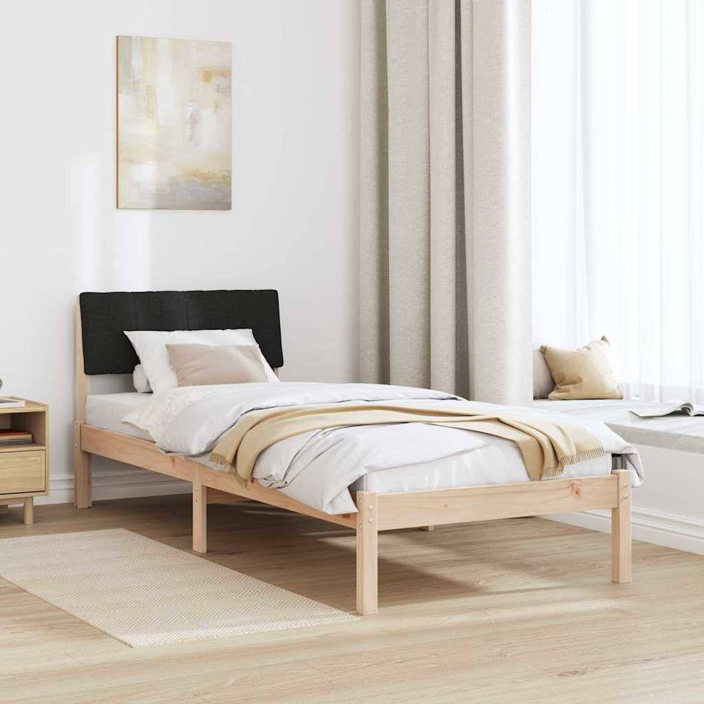 vidaXL Bettgestell Braun und Schwarz 75 x 190 cm Massivholz Kiefer