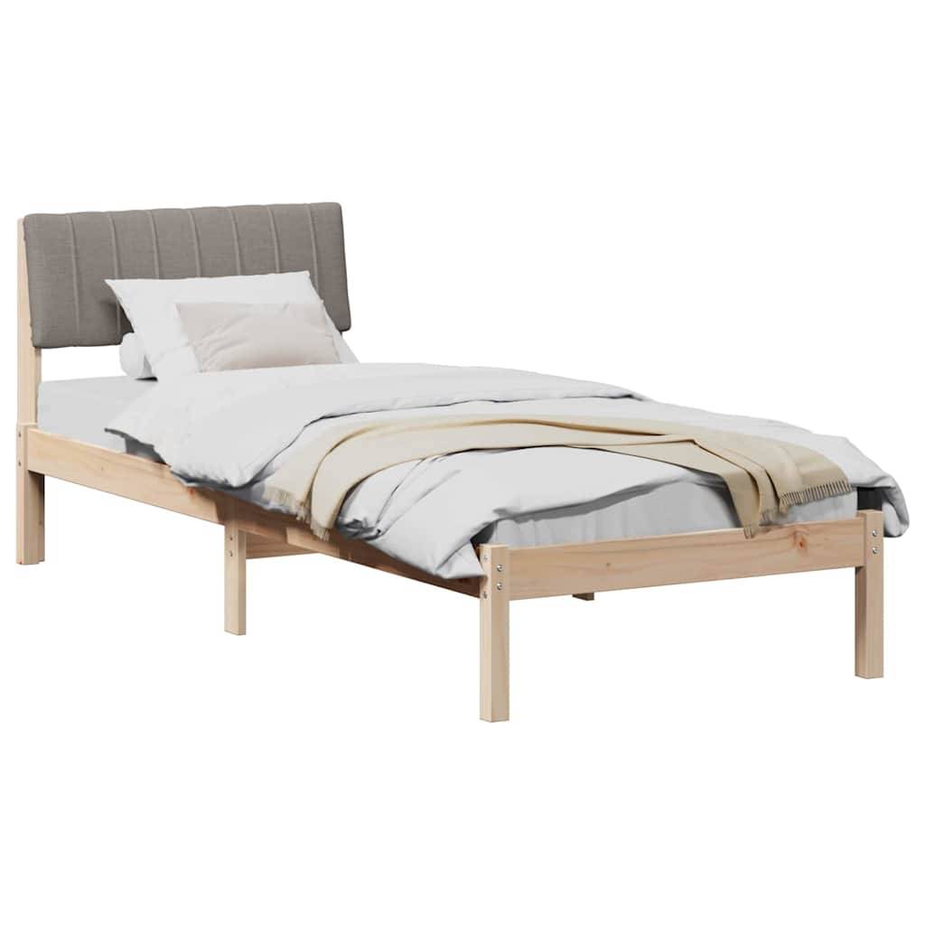 vidaXL Bettgestell Braun und Taupe 75 x 190 cm Massivholz Kiefer