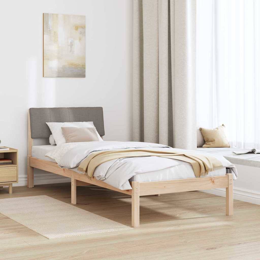 vidaXL Bettgestell Braun und Taupe 75 x 190 cm Massivholz Kiefer