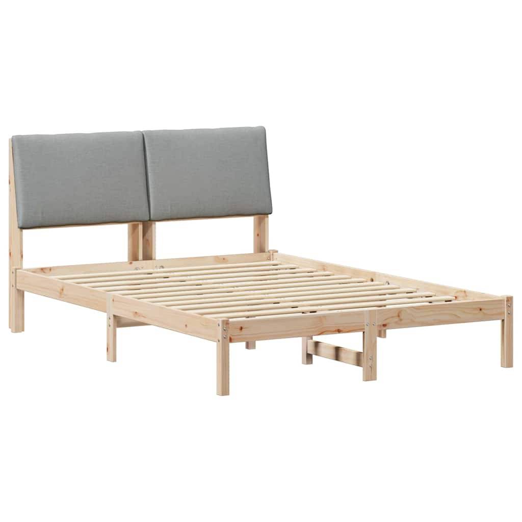 vidaXL Bettgestell Braun und hellgrau 160 x 200 cm Massivholz Kiefer