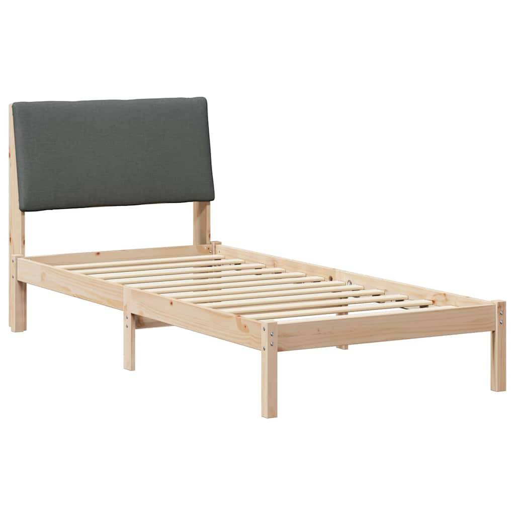 vidaXL Bettgestell Braun und Dunkelgrau 100 x 200 cm Massivholz Kiefer