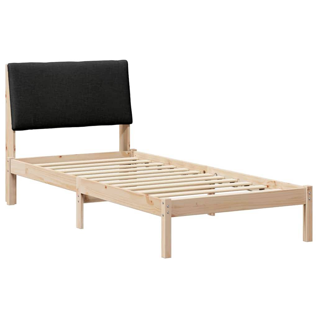 vidaXL Bettgestell Braun und Schwarz 100 x 200 cm Massivholz Kiefer