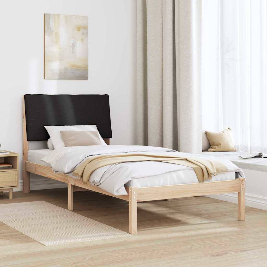 vidaXL Bettgestell Braun und Schwarz 100 x 200 cm Massivholz Kiefer