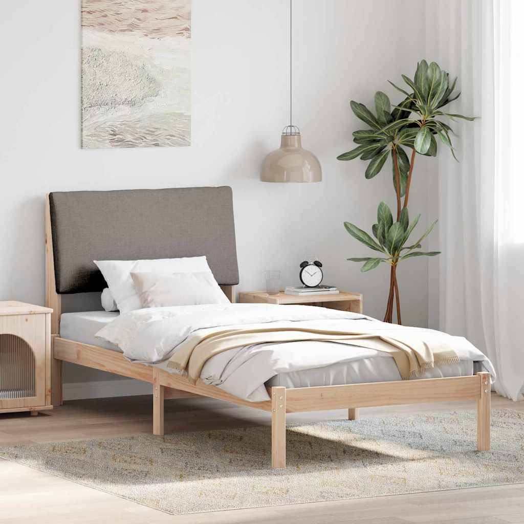 vidaXL Bettgestell Braun und Taupe 100 x 200 cm Massivholz Kiefer