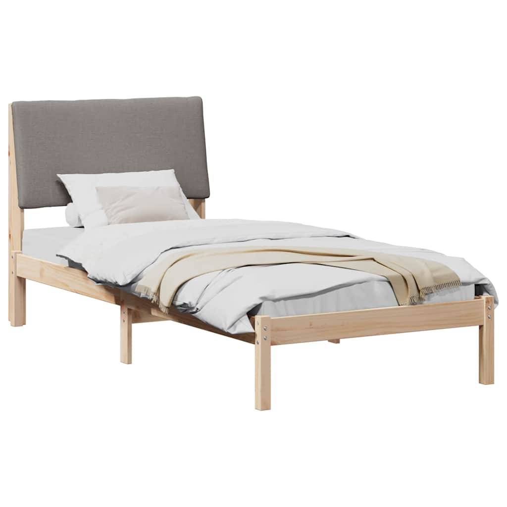 vidaXL Bettgestell Braun und Taupe 100 x 200 cm Massivholz Kiefer