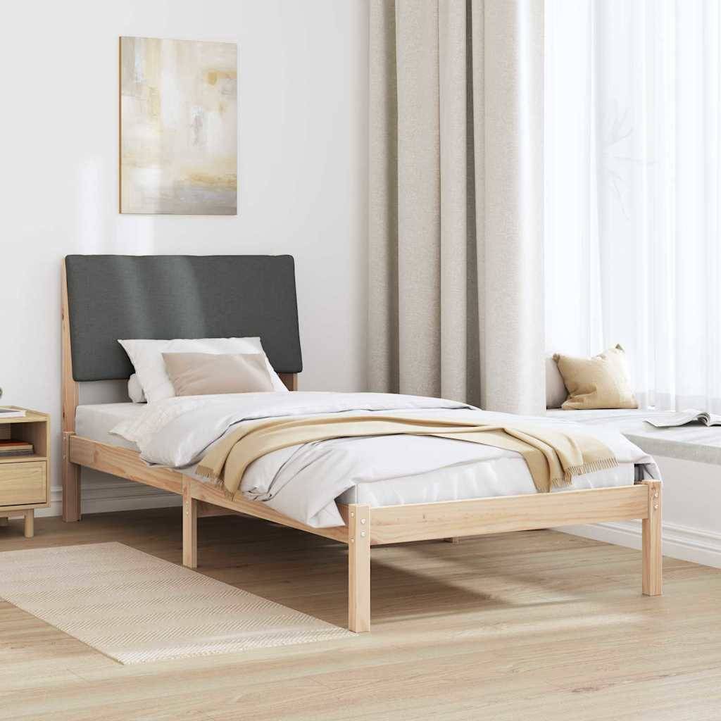 vidaXL Bettgestell Braun und Dunkelgrau 100 x 200 cm Massivholz Kiefer