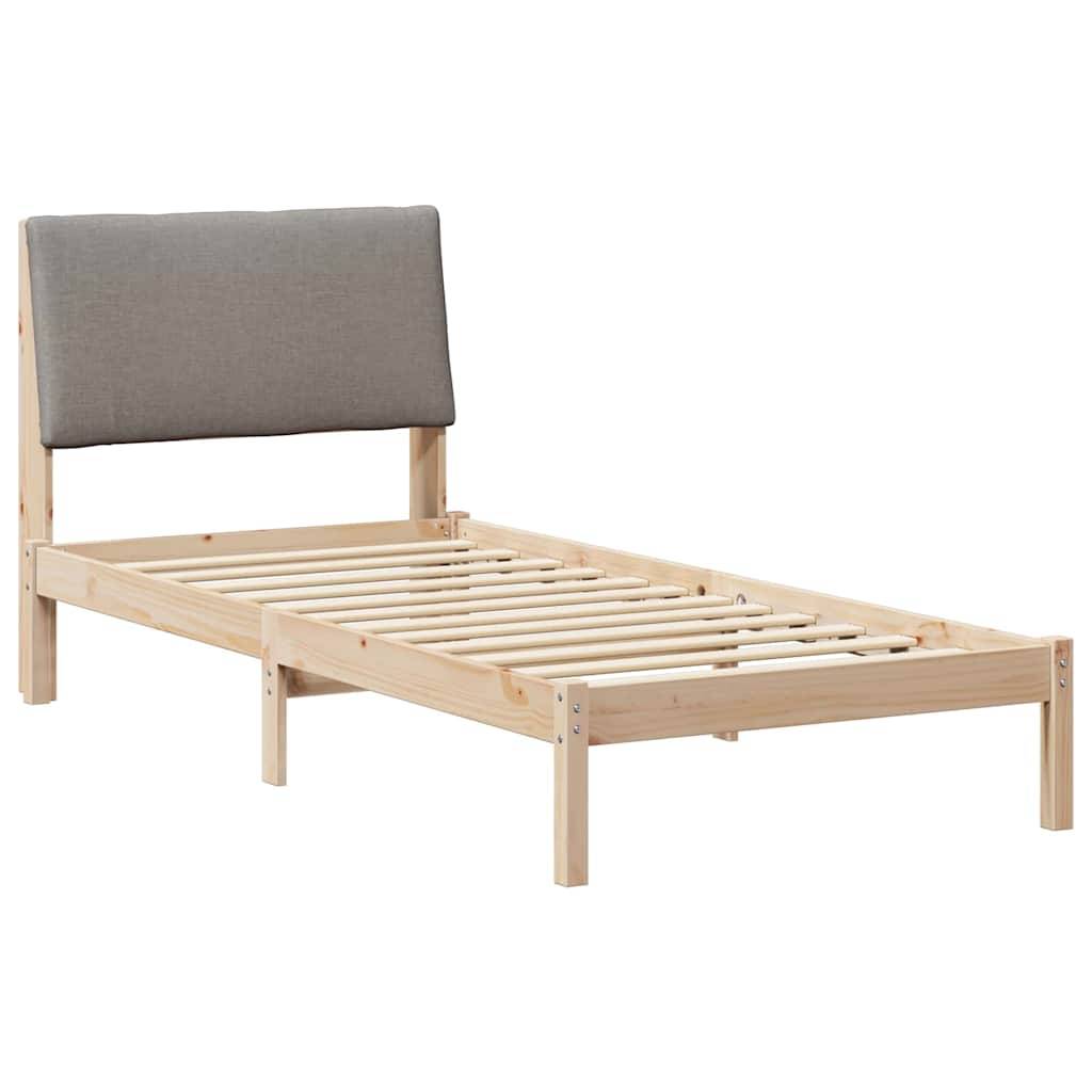 vidaXL Bettgestell Braun und Taupe 100 x 200 cm Massivholz Kiefer
